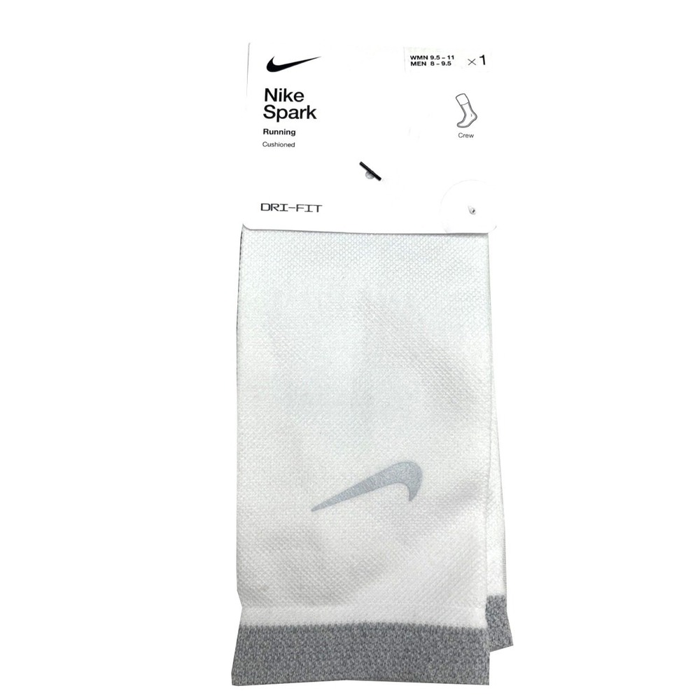Nike Spark Cushioned Crew Running Socks White Men 6-7.5 Women 7.5-9 - 3-Pack $60 - Picture 5 of 5
